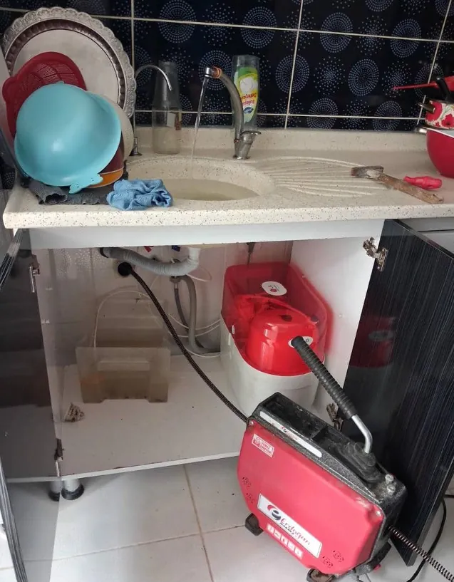 Mersin mutfak tıkanıklığı açma, evye altı gider makinesi